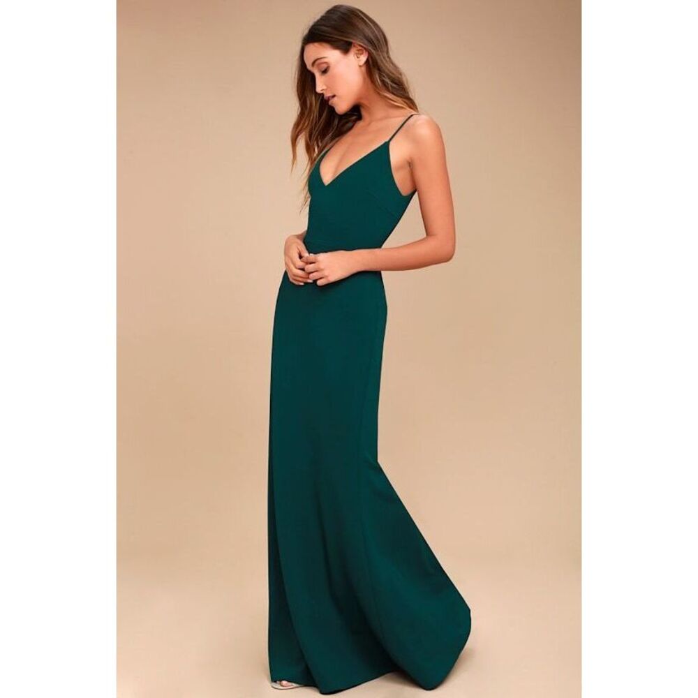 Lulus Infinite Glory Forest Green Maxi Dress - Size Small